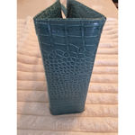 Liz Claiborne NWOT Accessories Teal Croc Embossed Mini Handbag Bow & Tassel Photo 9