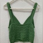 Hunter & Brown Sexy Crochet Knitted Crop Top Sleeveless green size S NWT Photo 4