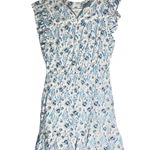 Universal Thread Blue Floral Ruffle Dress | Cotton Linen Blend | Size M Size M Photo 8