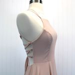 Lulus  Womens S Strappy to Be Here Blush Pink Maxi Dress Bridesmaid Dressy Formal Photo 5