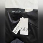 ZARA New  High waisted black leggings with front slit ankle Size Small Photo 2