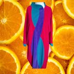 Vanity Fair Petites Robe Lounge Dress Color Block 3/4 Sleeve L Photo 7