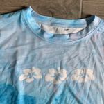 Oversized blue tie dye shirt with hibiscus print t Photo 1