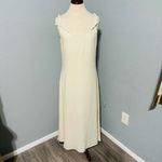 ZARA Bloggers Fav Ecru Linen Blend Bohemian Open Back Cut Out Midi Dress Sz L Photo 9