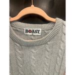 Vintage Gray Cotton Classic Coastal Fisherman Cable Knit Sweater Large Photo 3