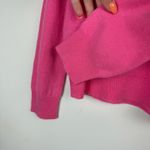 ZARA  Bright Pink 100% Wool Crewneck Sweater Sz Medium Ribbed Hem Photo 6