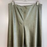 Vince NWT Satin Bias Green High Waisted Wide Leg Crinkle Texture Pants Large Photo 3