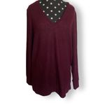 Lucky Brand Womens Sweater Size XS Wine Burgundy Cloud Jersey V-Neck Tunic NEW Photo 2