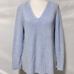 J.Crew Cotton V-Neck Vented Hem Tunic Sweater AV009 Light Blue Size Medium Photo 1