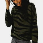 Anthropologie  Kasia Knit Hooded Zebra Print Sweater - Size - Medium Photo 0