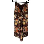 Veronica Beard  Pixie Floral Print Skirt Oxblood Multi Silk Ruched Midi Size S 4 Photo 8
