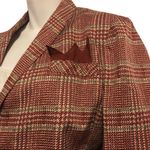 Vintage Houndstooth Long Sleeve Crop Jacket Medium Green Photo 3