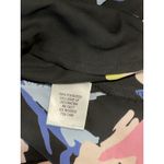 Elle  Black Floral Print Long Sleeve Blouse Women Size L Sheer Lightweight Photo 8