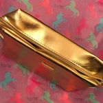 Tarte Cosmetics Bag Gold w/ Zipper & Label BNIP Perfect for Travel Makeup Photo 3