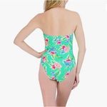 BCBGeneration  Women's Green 1pc Swimsuit Knot Front Cut Out Bathing Suit XL Photo 3