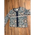 H&M  Boho Jacquard Knit Open Front Blazer Geometric Print Jacket Size‎ 10 Photo 5