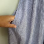 Lulus Yacht Rock Blue & White Striped Off-the-Shoulder Midi Dress Women's Small Photo 4