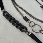 Oxidized Silver and Black Multi Media 2 Piece Necklace Set Photo 3