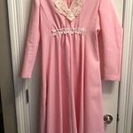 Vintage Homemade Dress Pink Crocheted Collar Size undefined Photo 0