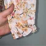 J.Crew  Womens Classic-fit Ruffleneck Shirt Size 6 In Cherry Blossoms Long Sleeve Photo 5