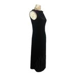 Vintage 90's Jeffery & Dara long black velvet sleeveless dress w beading size 8 Photo 6