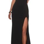 La Femme  Women's Black One-Shoulder Formal Gown Size 0 Long Dress Photo 0