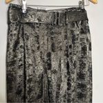 BCBGMAXAZRIA  Wide‎ Leg Metallic Foil Belted Pants Size Medium Photo 7