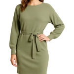 Sage Green Knit Belted Dolman Sleeve Dress Women’s L NWT Size L Photo 0