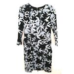 Whistles Silk Blend Bodycon Dress Botanical Floral Print Light / Navy Blue 8 Photo 2