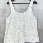 Gryphon New York Womens Sequin Tank Top Large NYE Party Glam Retro Club Showgirl White Photo 0