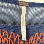 Free People  Bohemian Linen Embroidered Poncho Top Oversized Medium Summer Flowy Photo 13