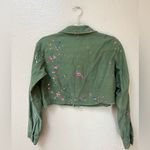 Pilcro  x Anthro Cropped Paint Splatter Utility Army Green Jacket Size XS Photo 2