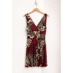 Ariella Abstract Print Fit & Flare Dress Red Black Tan Sleeveless Fits Medium Photo 1
