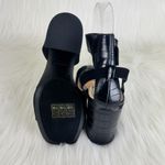Bamboo  Black Milestone Croc Accent Ankle Strap Chunky Block Heel Sandals Sz 7.5 Photo 5