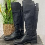 G by Guess  Black Zip Up Block Heel Moto Equestrian Strappy Buckle Boots 9 Photo 0