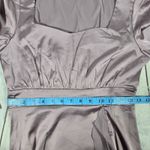 AREA STARS Lavender Satin Ruffle Slit Long Sleeve Maxi Dress Size S Purple Photo 8