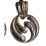 Swirly Curvy Silver Tone Openwork Earrings, Post Back For Pierced Ears Women’s Silver Photo 3