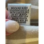 Chico's  Shirt Women XL Tan‎ White Striped Cotton Button Shoulder Long Sleeve Tee Photo 7