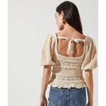 ASTR The Label Hera Crochet Knit Top Cream Womens Open Knit Cottagecore Boho S Photo 2