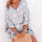 VICI  Beyond the Sea Embroidered Star Adorable Kimono Short Romper- Small- NWT Photo 0