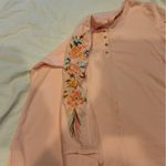 Paparazzi Pink Embroidered Button Down Top size large Photo 5