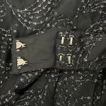 Shoshanna Olivia Metallic Scallope Mesh Halter Neck Black Dress Size 2 Photo 11