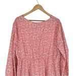 Pink Floral Print Long Sleeve V Photo 4