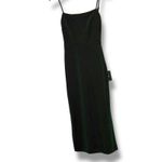 Lulus NWT  Black and Shiny Green Sparkly Midi Dress Size Small – Twist Back Photo 3