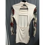 K.Jen Dress Women's Large White Floral Embroidered Backless Long Sleeve Preppy Photo 1