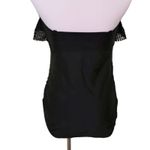 Kona Sol Kona‎ Sol Black Crochet Ruffled 1pc Moderate Coverage Swimsuit MEDIUM Vacation Photo 3