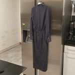 Alexis 💕💕 Noelle Polka-dot Tie-neck Slit Midi Dress ~ Navy Blue XS Photo 11