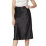 NWT Tiana B. Women's Black Satin Midi Skirt Size Small Photo 1