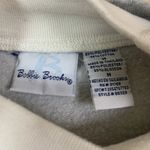 Vintage Gray Christmas Sweatshirt Large Cardinal Bird House Embroidered Crew Photo 3