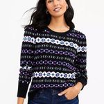 Loft Holidays Christmas Sweater Long Sleeve Black Multi Color Size XS Photo 0